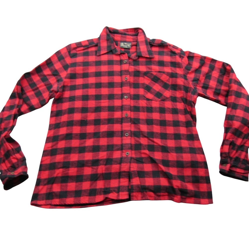 The Vermont Flannel Co. Woman's Red Black Buffalo Plaid Flannel Shirt XLarge‎